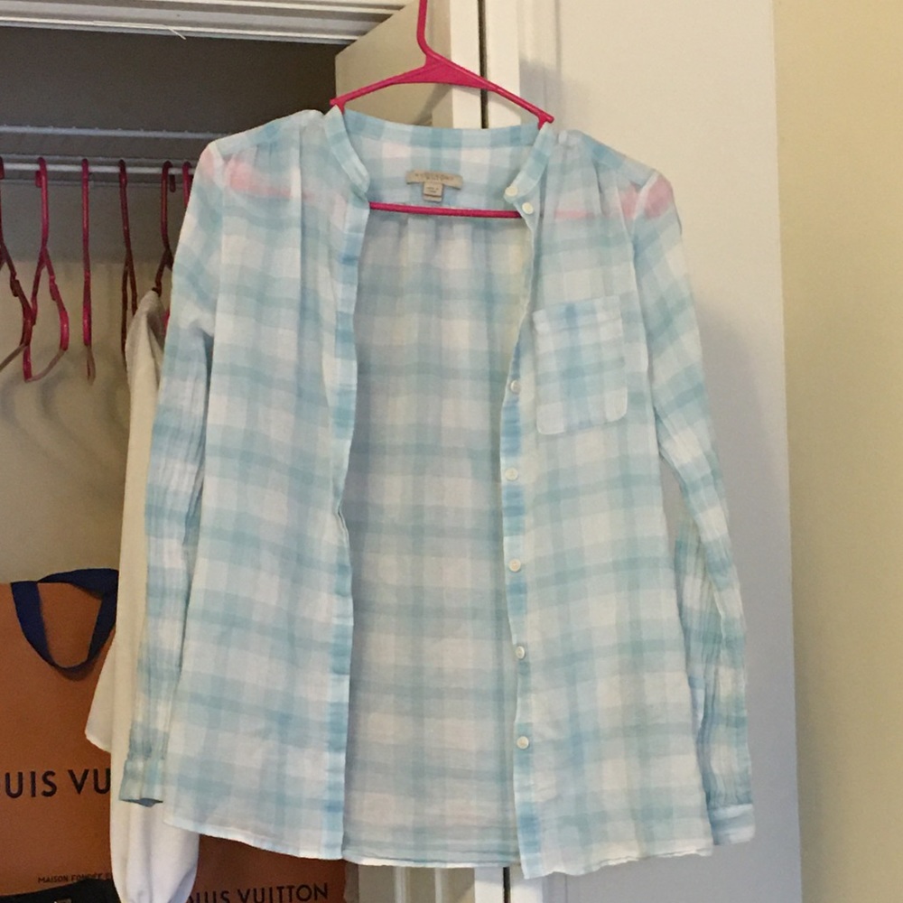 Authentic Burberry light blue checked shirt